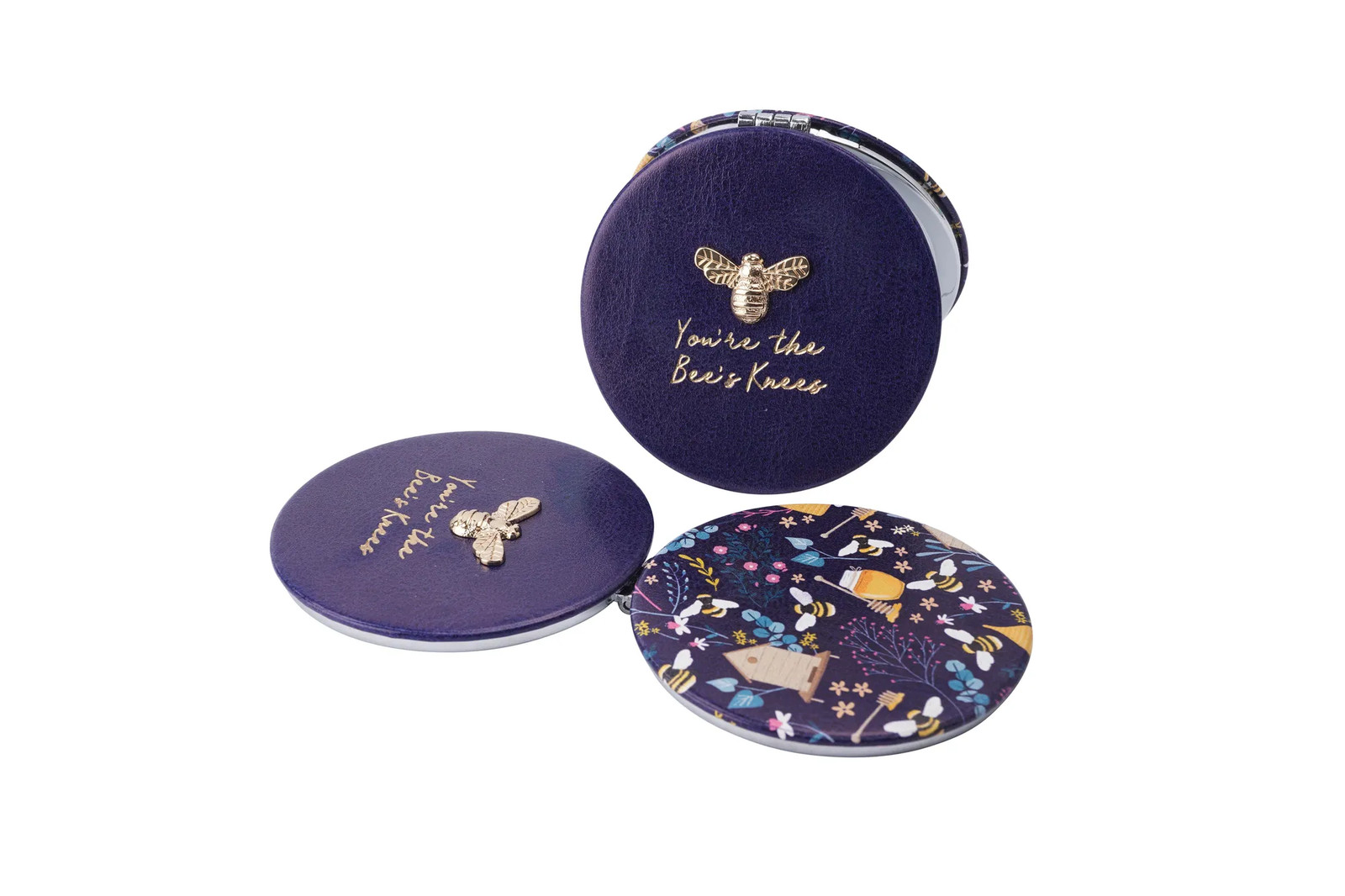 Bee Compact Mirror • 'You're the Bees Knees' Slogan, 2x Magnification
