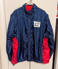 NFL Team Apparel New York Giants Reversible Jacket Mens Size XL Blue Red Fleece