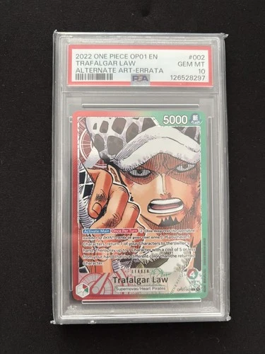 Trafalgar Law Alt Art Leader OP01-002 Errata One Piece ENG Romance Dawn PSA 10