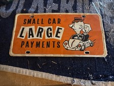 Vintage Small Car Large Payments Metal License Plate Vw Volkswagen
