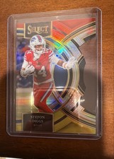 2023 Panini Select - Premier Level Stefon Diggs #187 Red & Yellow Prizm Die-Cut