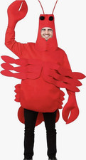TWO Red Lobster Unisex Complete Outfit Polyester Theatre Fancy Dress Costume
