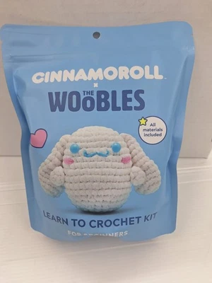 The Woobles Cinnamoroll Sanrio Hello Kitty & Friends Crochet Kit & Hook NEW NIP