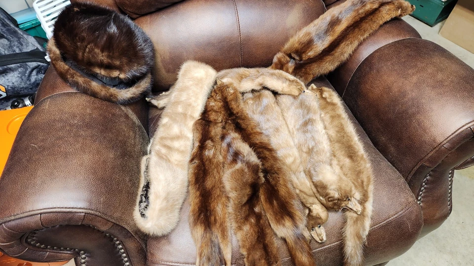 9 pieles de cuerpo completo MARTEN SOMBRERO DE PIEL DE MARTA, BUFANDA, RUBIO, STONE MARTEN Foto 3 de 4