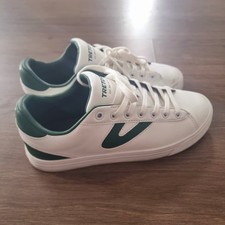 Tretorn Women's White and Green UK4 Trainers - Vegan Leather