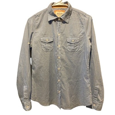 Forever 21 Gingham Plaid Button Up Shirt Small Blue White Cotton Western Cowgirl