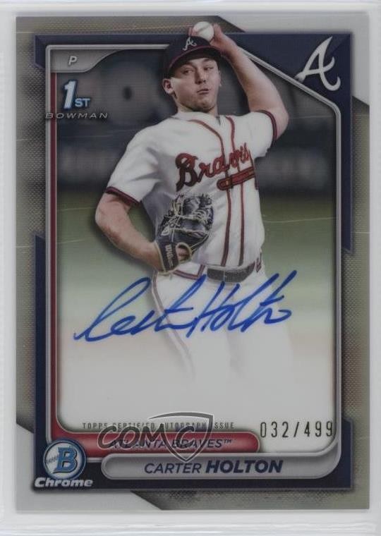 2024 Bowman Draft Chrome Prospect Refractor /499 Carter Holton #CPA-CH Auto 18vm