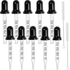 Glaspipette 1ml, 10 St&uuml;ck Glastropfer mit Messungen, Pipette Glas Dropper