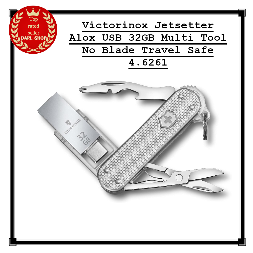 Victorinox Jetsetter Alox USB 32GB Multi Tool No Blade Travel Safe 4.6261