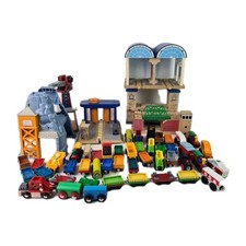    Lot Wooden Trains, Tracks, Building Bridge "Match Thomas  Friends, Brio" T96