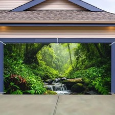 Forest Stream Summer Garage Door Cover Door Banner Holiday Party Background