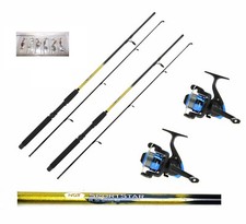 2 x 6FT Sportstar 2PC Spinning Fishing Rods and Reels + Lures trout,sea fishing