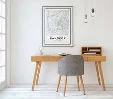 Bangkok Thailand Map poster Choose your Size
