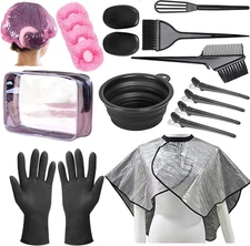 Hair Dye Kit 18 Pieces Hair Coloring Kit, Hair Tinting Bowl, Hair Agitator, Dye 