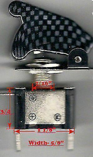 Set of 3 Carbon Fiber Look Green Light Led Aircraft Type Toggle Switch 12V Dc - Picture 2 of 2