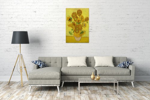 Lein-Wand-Bild Kunstdruck: Vincent Van Gogh - Sonnenblumen (1889) - Bild 2 von 2