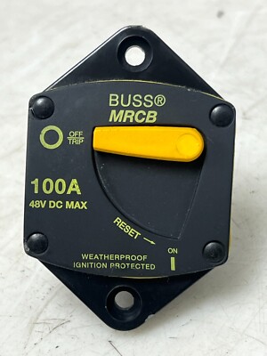  BUSS MRCB MARINE RATED PANEL MOUNT CIRCUIT BREAKER 100A 48 VDC D187100P-03-1