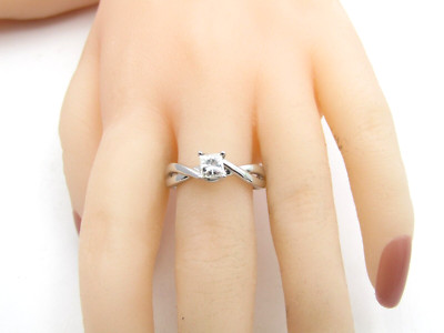 C&C 1/2ct 4mm PRINCESS CUT MOSSANITE ENGAGEMENT RING Sterling 925 Size 9 RG24