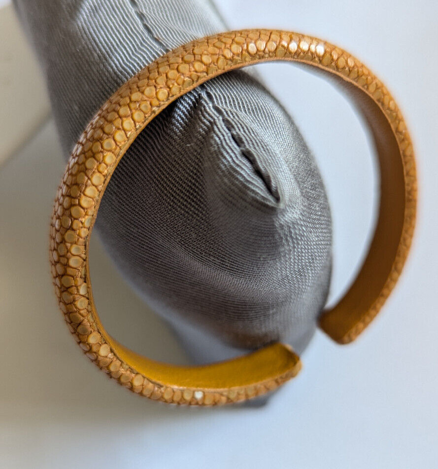 Bracelet en galuchat caramel 10mm en cuir de raie véritable luxe