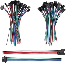20 Pairs 22 AWG JST SM Plug 5 Pin Male to Female LED Wire Connector Adapter  Cab