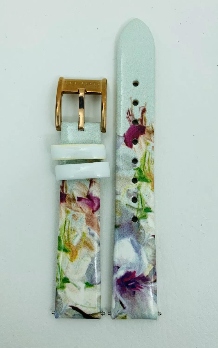 Ted Baker Floral Green Textured Leather Band Watch Ted Baker London Floral Leather Apple Watch Watchband In  main image 3