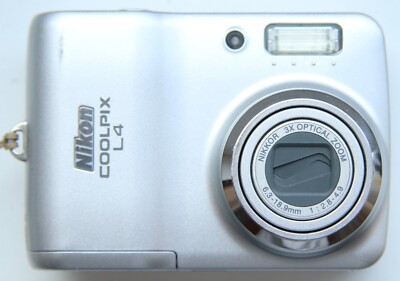 Nikon CoolPix L4 4MP Compact Digital Camera Silver 18208910816| eBay