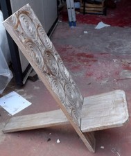 Wooden Chair Mahogany Type Deck White Pickled Inlaid Hand cm100x34x32