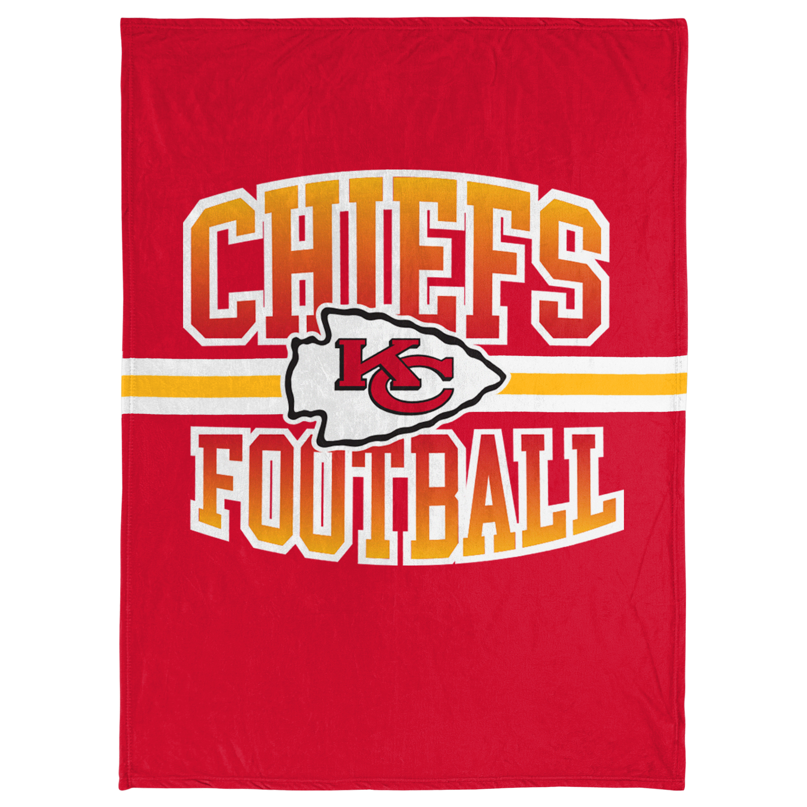 Плюшевое одеяло FOCO NFL Kansas City Chiefs в полоску с микро-рашелью, 45 x 60