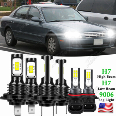 Para For KIA OPTIMA 2003 2004 2005 6X Bombillas LED Faros antiniebla Kits 6000K