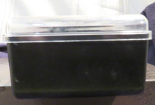 Vintage-Preowned Black Plastic with Clear lid Cassette holder hold 15 cassettes