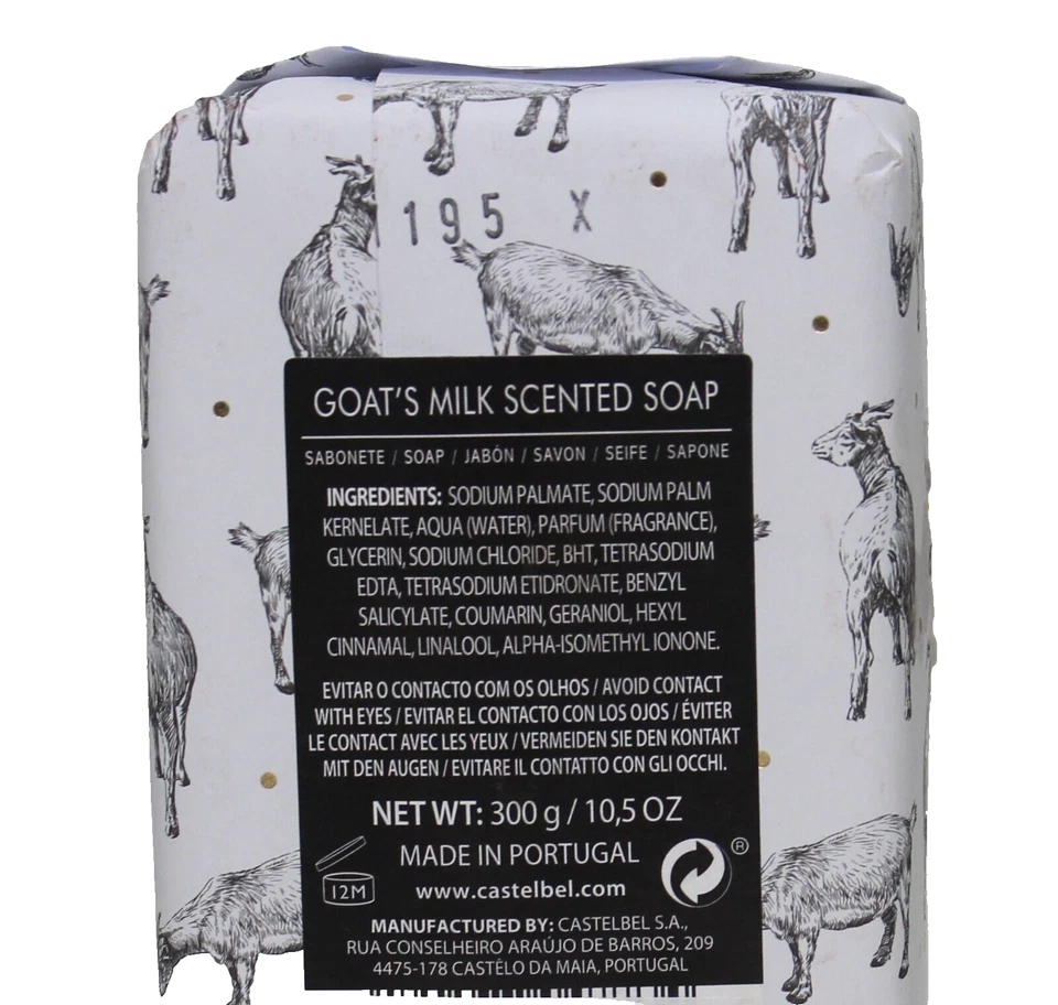 Barra de jabón perfumada de leche de cabra importada Portugal 10,5 oz/300 g totalmente nueva Foto 2 de 2