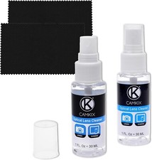 Camkix Lens and Screen Cleaning Kit - 2X Cleaning Spray 2X Microfiber Cloth - Pe