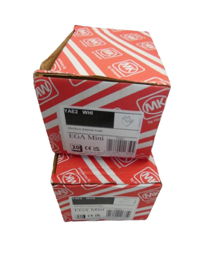 2 Boxes of 20 MK T2223 YA12 EGA Mini 25 x 16mm Internal Angle Conduit Incl VAT