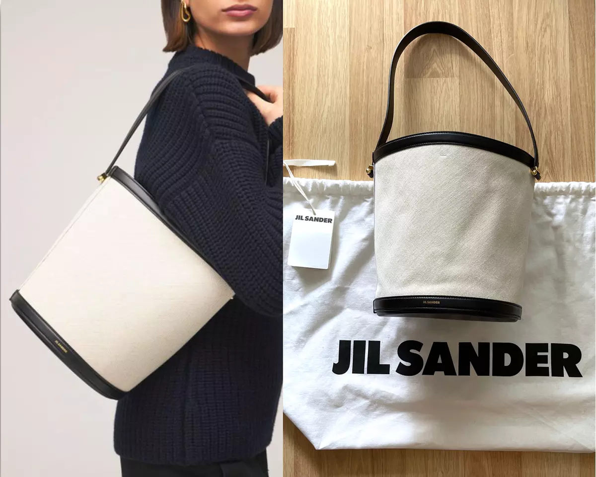 Jil Sander Authenticated Suede Shopper Handbag