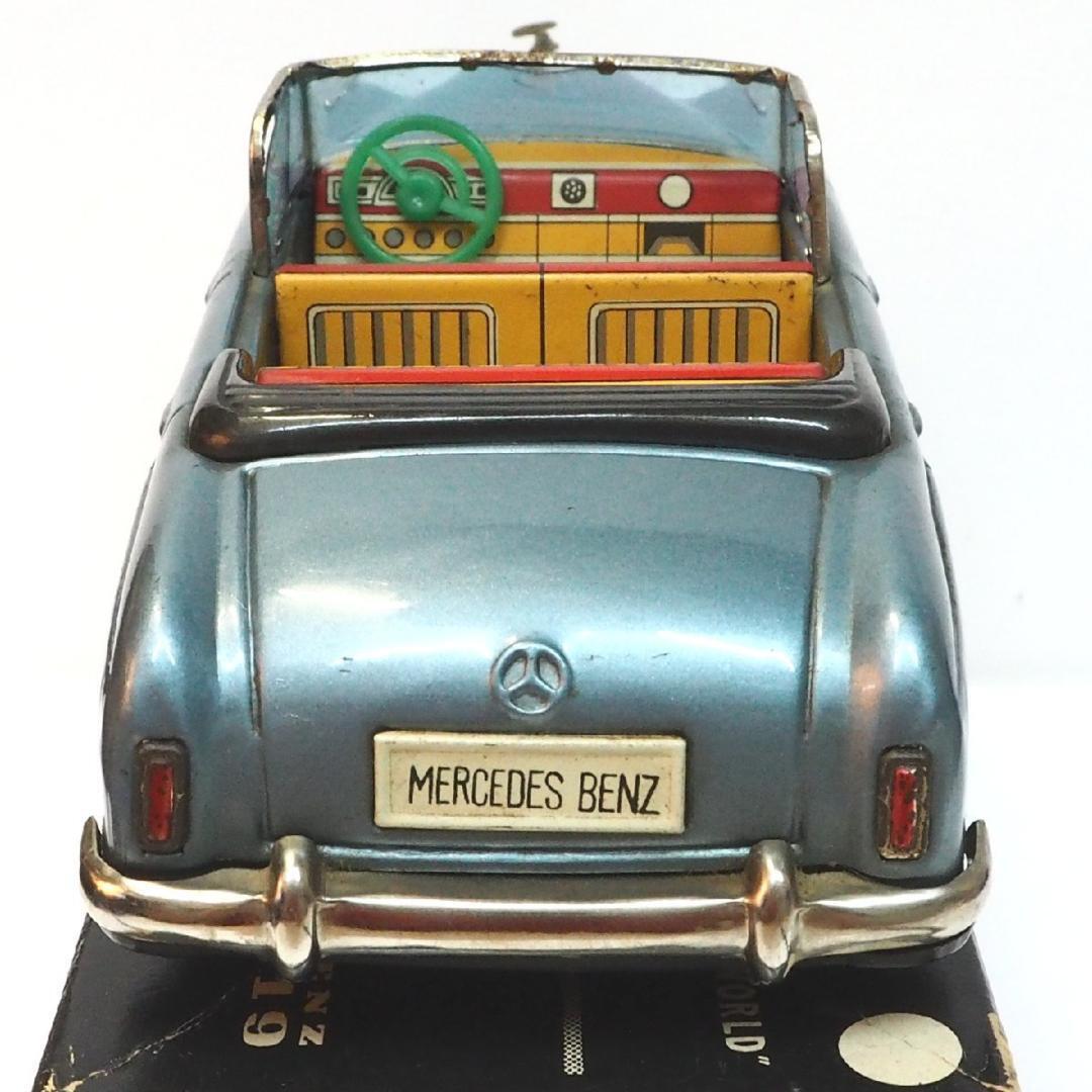 萬代屋【メルセデス ベンツ219コンバーチブル水色】ブリキ【箱付】tin car Vintage Bandai Red Box 7 Mercedes -Benz 219 Convertible Light Blue