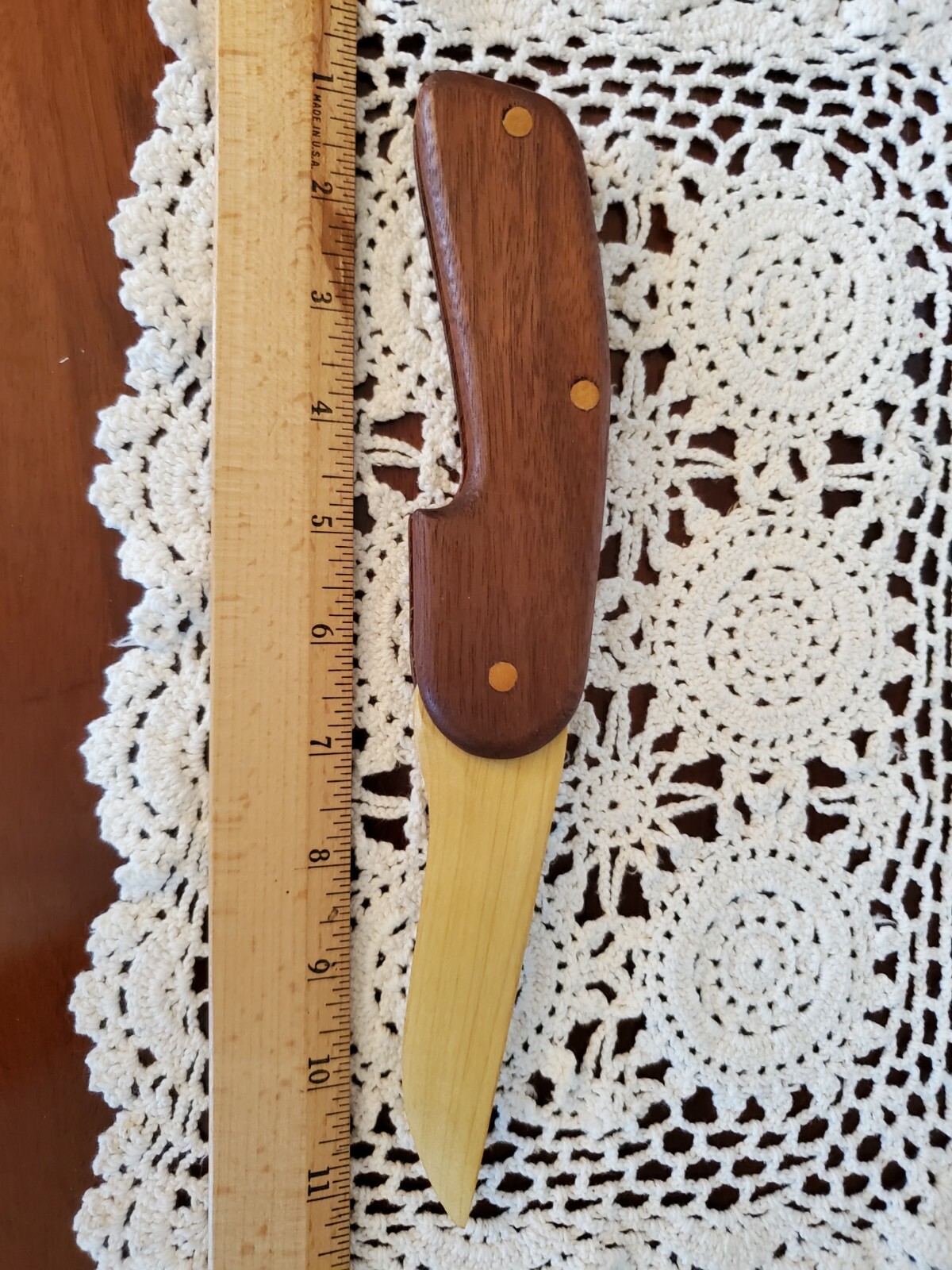 Hand Carved Wood Knife Pocket Knife Display item that works eBay