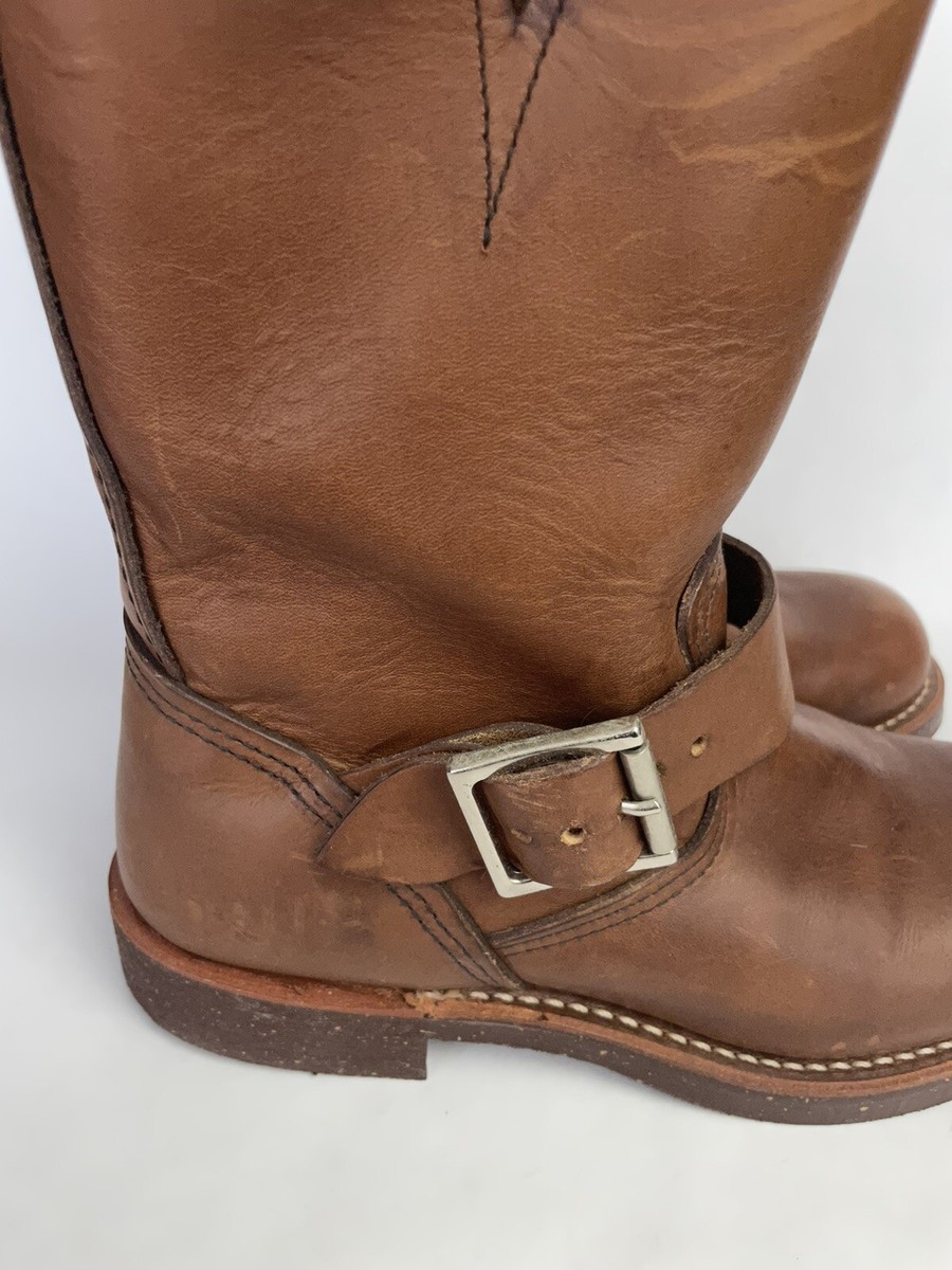 RED WING 2991 ENGINEER Motorcycle Brown Leather Boots Cork Sole