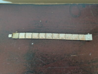 Vintage Amita Sterling 12 Panel Bracelet For Repair 