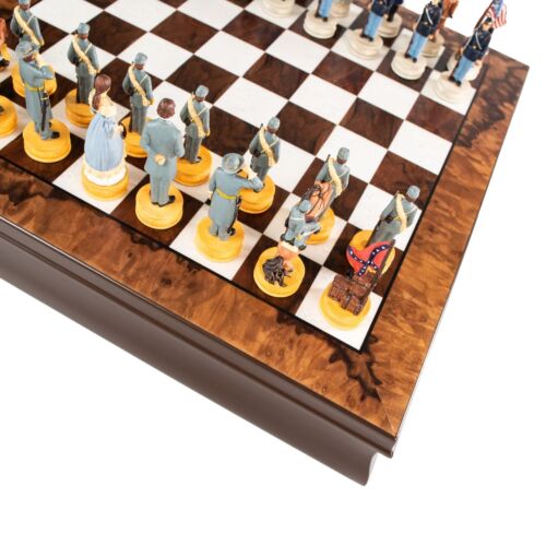 Guerra Civile: Dipinto a Mano Scacchi Set Con Bello Legno Chessboard-Box - Foto 9 di 12