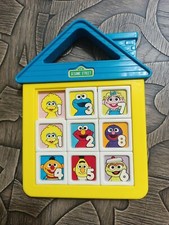 Vintage Tyco Sesame Street Counting Sliding Number Carry Along House Toy HTF