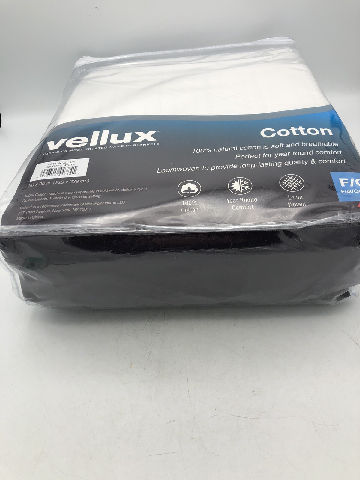 Vellux 100 Cotton BlanketFull/Queen White eBay