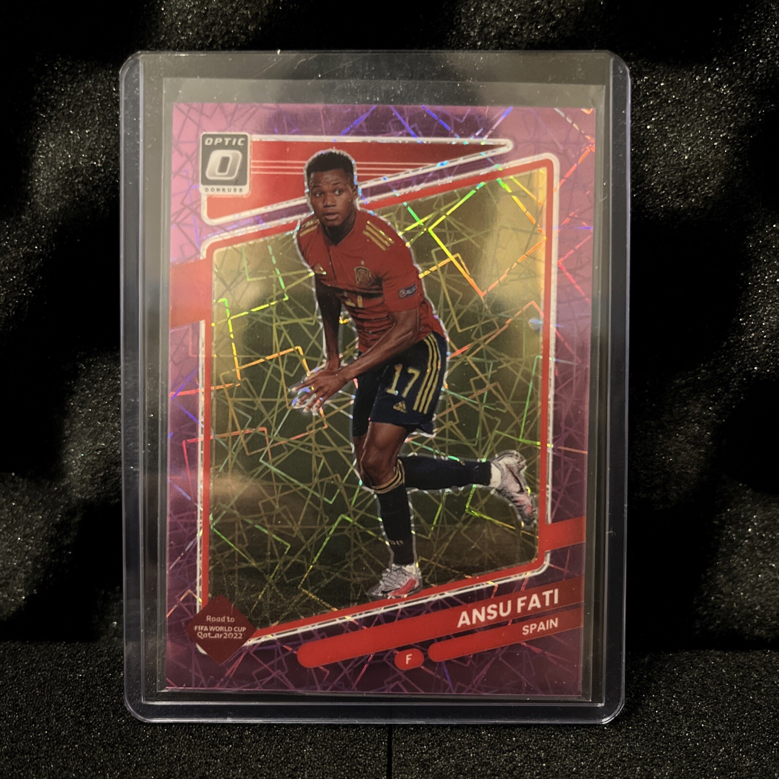 2021-2022 Donruss Soccer Optic Ansu Fati Purple Velocity 03/99