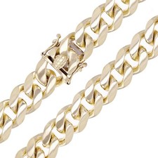 Men's 14k Yellow Gold Solid Miami Cuban Link Chain Necklace 22" 12.5mm 247 grams