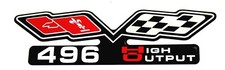 Chevy 496 Flags Emblem Super Sized Ho Black