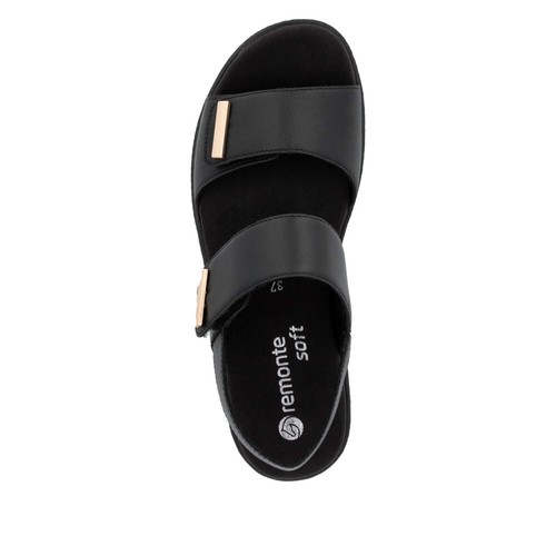 Remonte Women's Sandals Shoes Leather Black D0Q59 - Picture 4 of 11