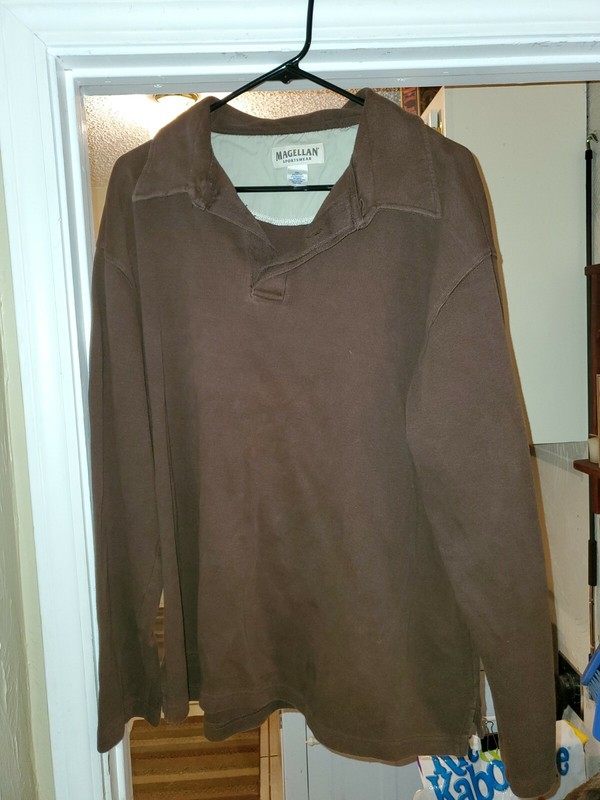 Magellan Men Long Sleeve Button Down  Henley Dress Shirt Size 2XL