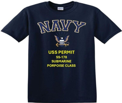 USS PERMIT  SS-178* SUBMARINE*EAGLE SHIRT*NAVY OFFICIALLY LICENSED