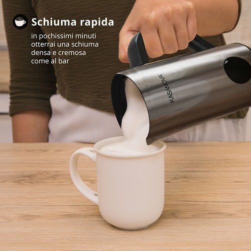 KASANOVA Montalatte elettrico digitale 6 funzioni 550 W acciaio grigio - Bild 4 von 10