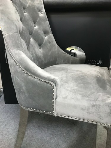 Marble Louis dining table 1.5m wide with curved chrome leg & chairs option - Picture 19 of 52