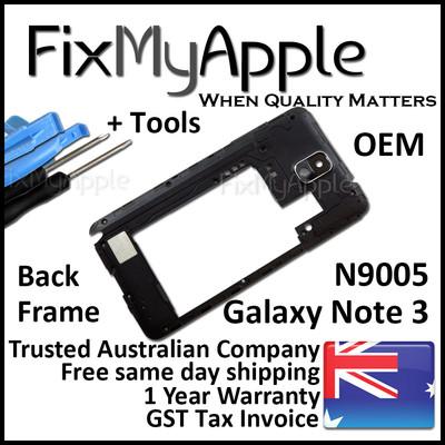 Samsung Galaxy Note 3 N9005 Black Back Housing Frame Camera Lens Loud Speaker